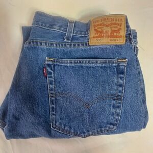 Levi Strauss Co 505 Mens Jeans W40 L30 Classic Blue Straight Fit Denim‎
